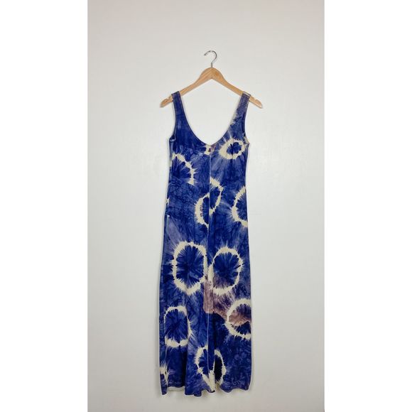 Vintage Tie Dye Suede Maxi Slip Dress, OOAK! - Picture 1 of 6